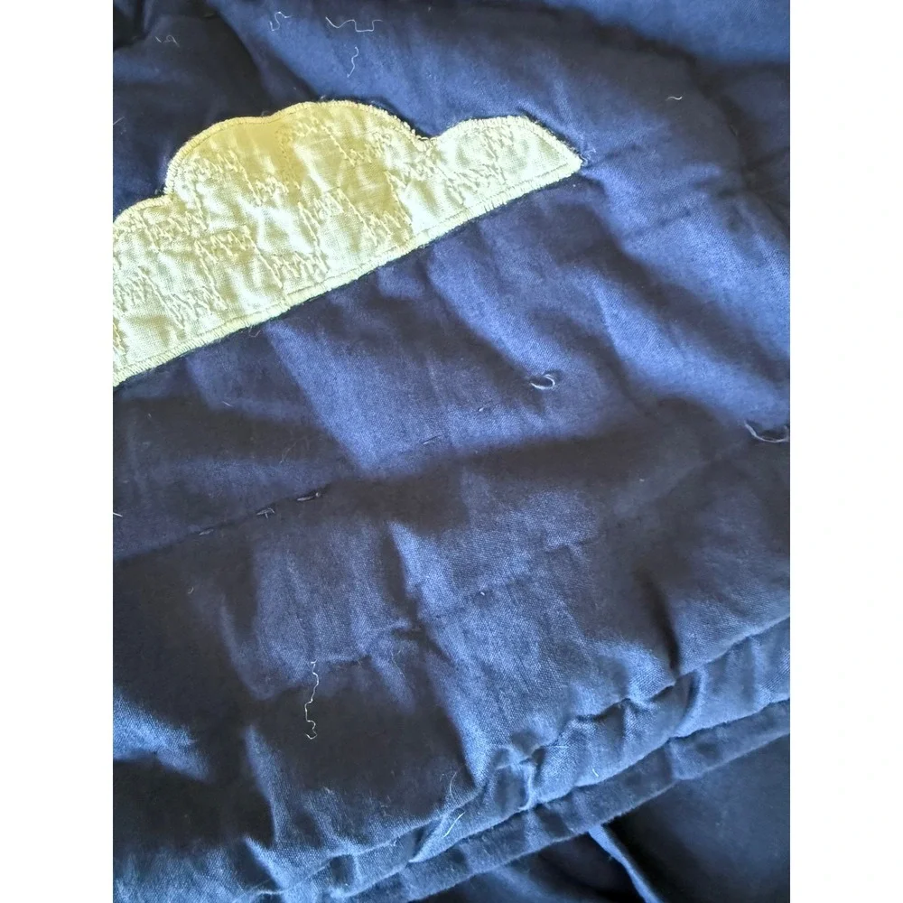 Pottery Barn Kids Pillow Shams Set of‎ 2 Navy Blue EUC Quilted Celestial Sun